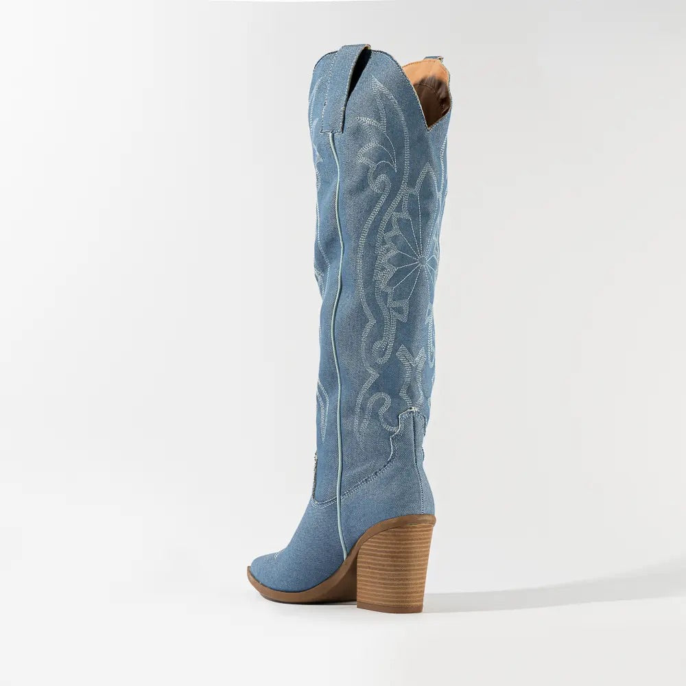 Botas Vaqueras Mezclilla