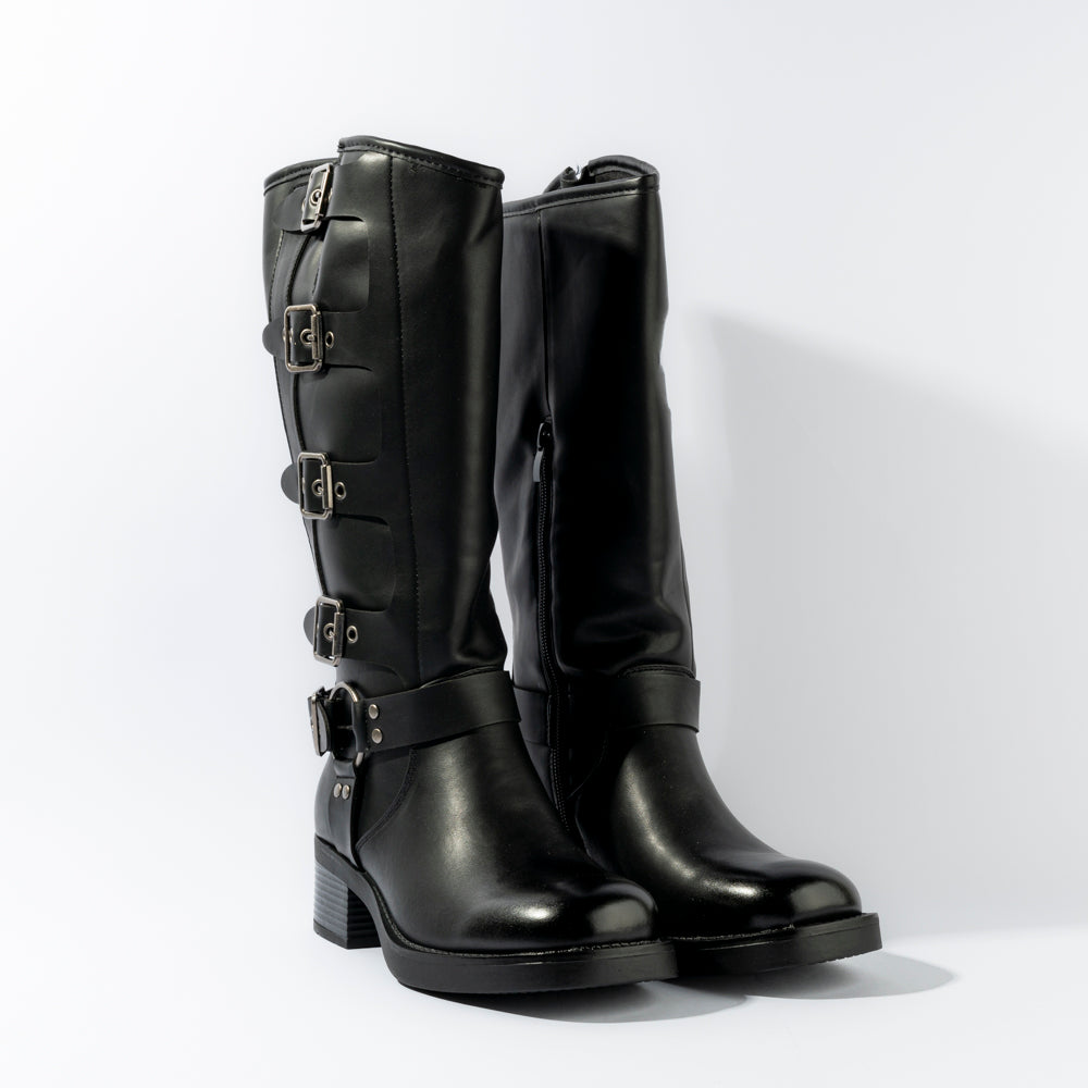 bota alta negra mujer