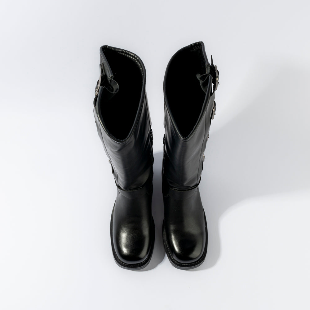 bota alta negra mujer